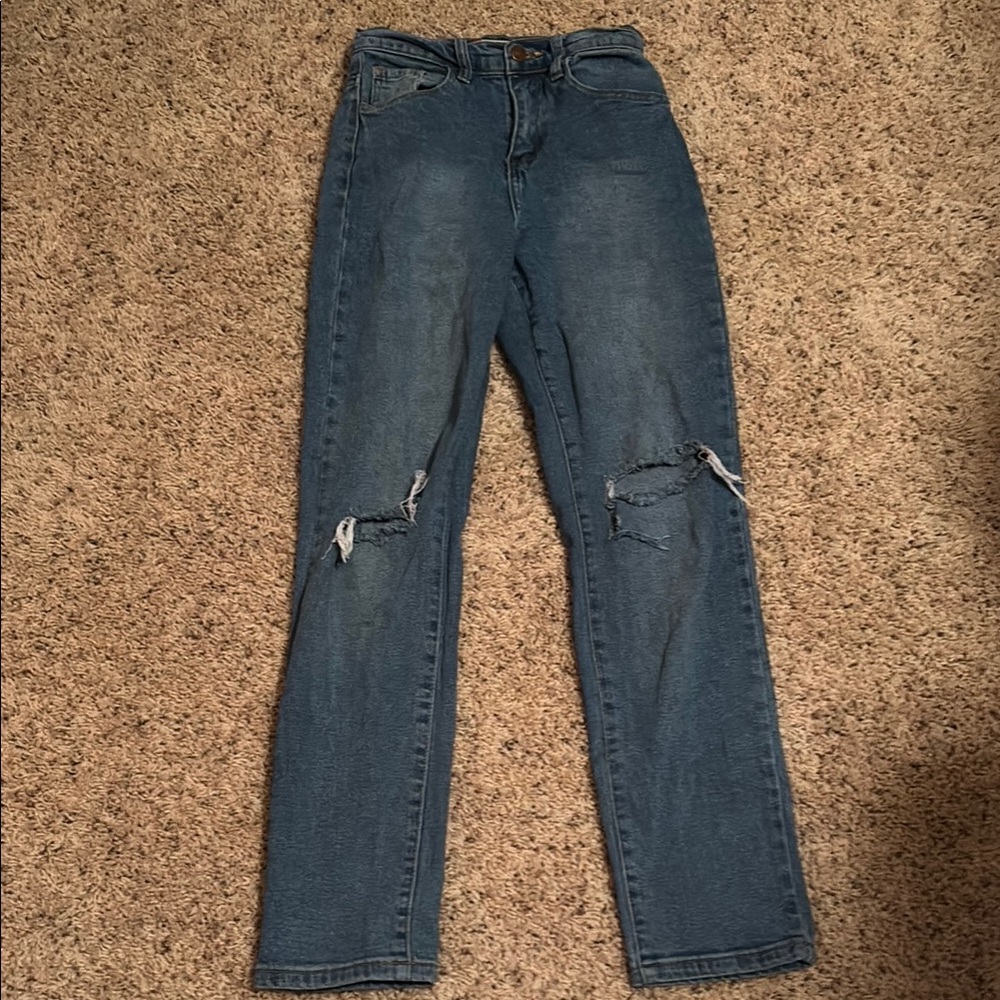Blue Distressed Women's Jeans